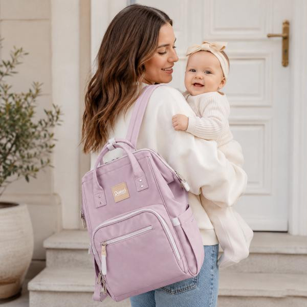 Puerri torba za mame MyMomBag, lila 