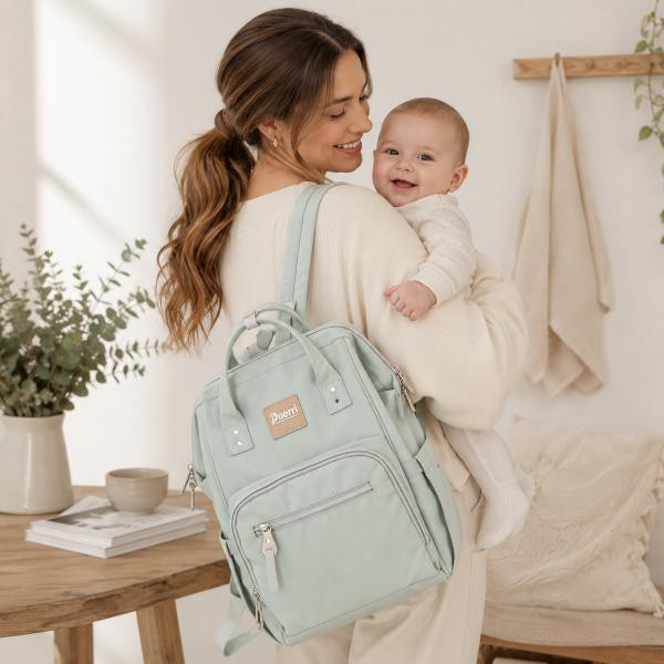 Puerri torba za mame MyMomBag, mint 