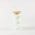Be Cute Staklena čaša sa slamčicom, zeleni cvetići 
