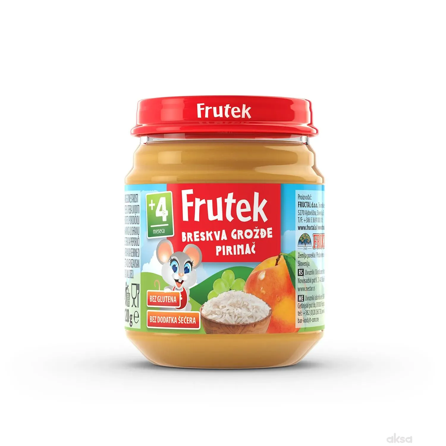 Frutek kašica breskva i riža 120g 