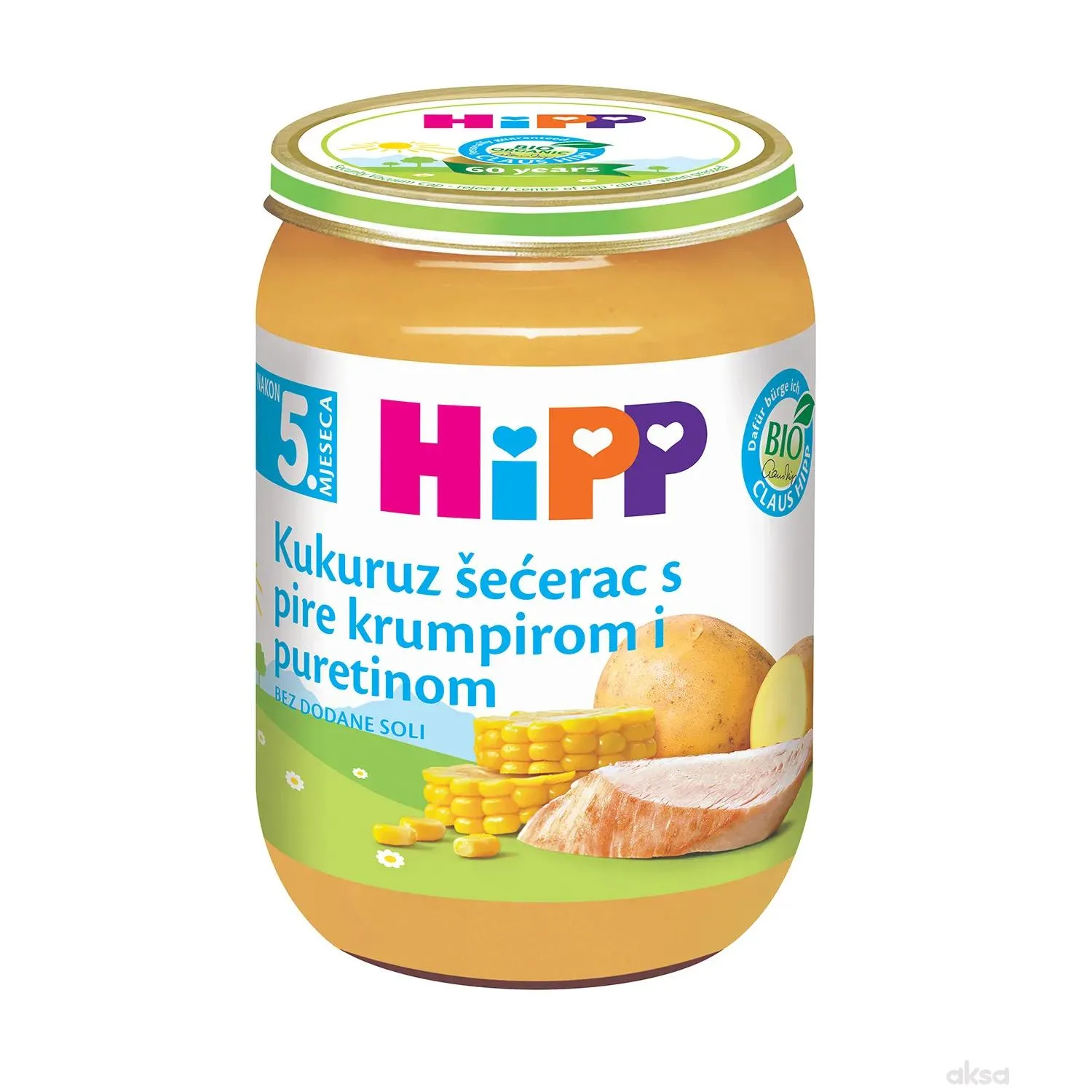 Hipp kašica puretina sa pire kro. i kukur. 190g