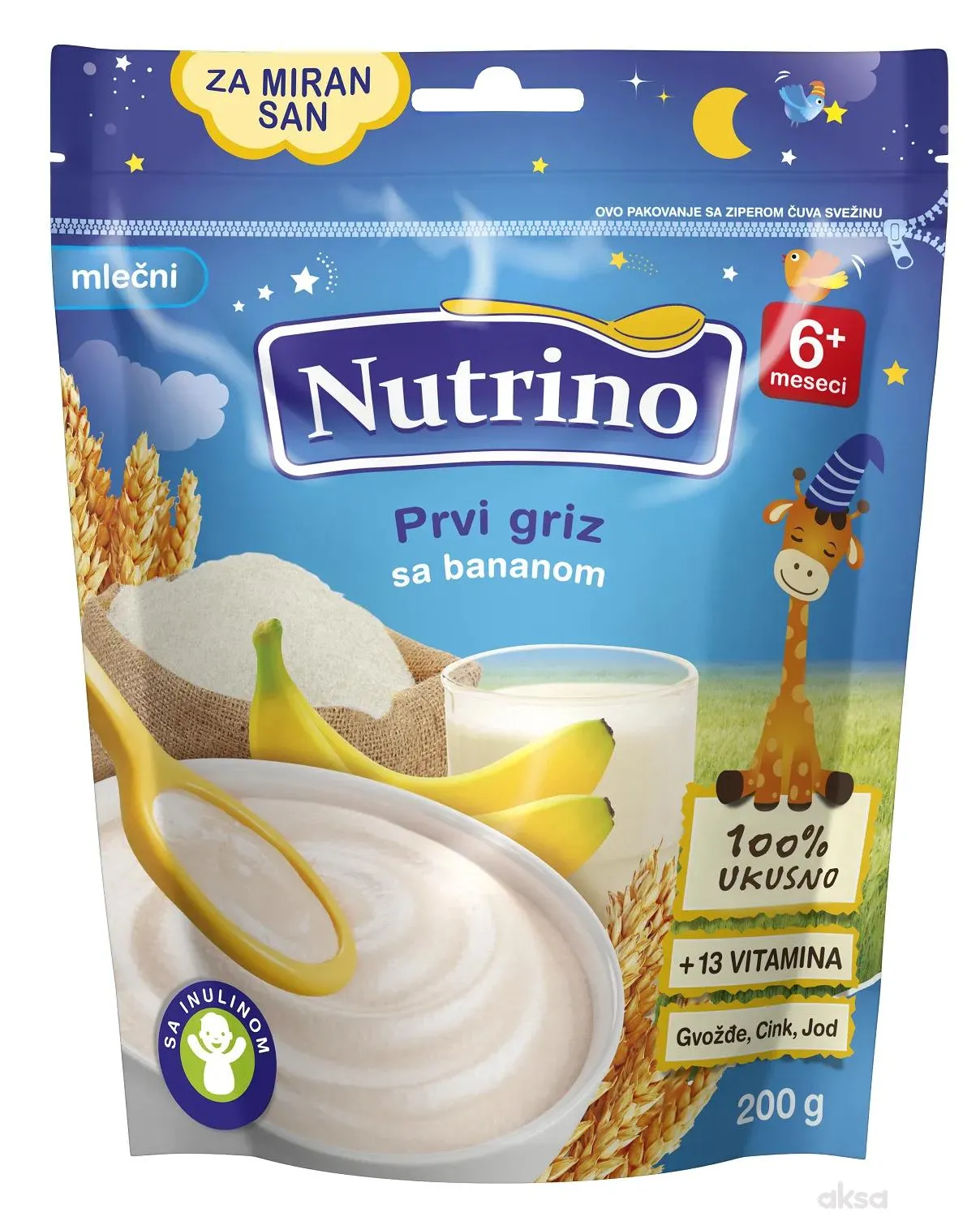 Nutrino mlečna inastant kaša prvi griz sa bananom 200g 