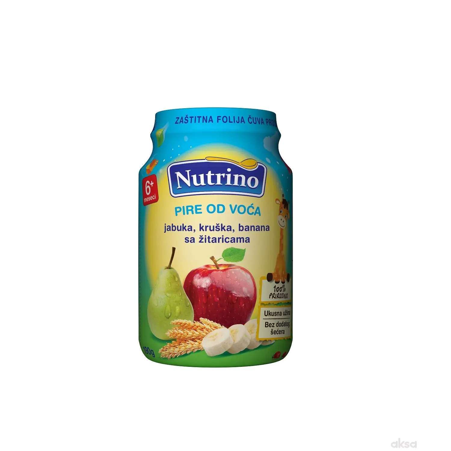 Nutrino kašica jabuka, kruška, banana sa žitaricama 190g