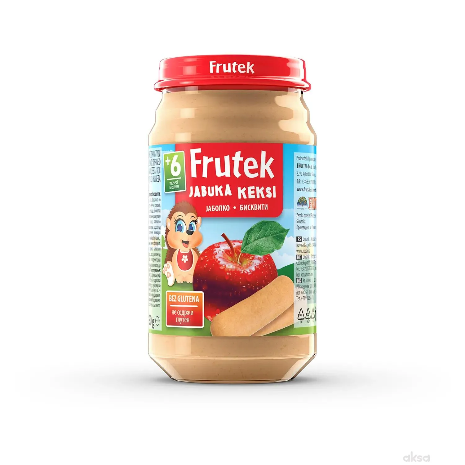 Frutek kašica keks i jabuka 190g