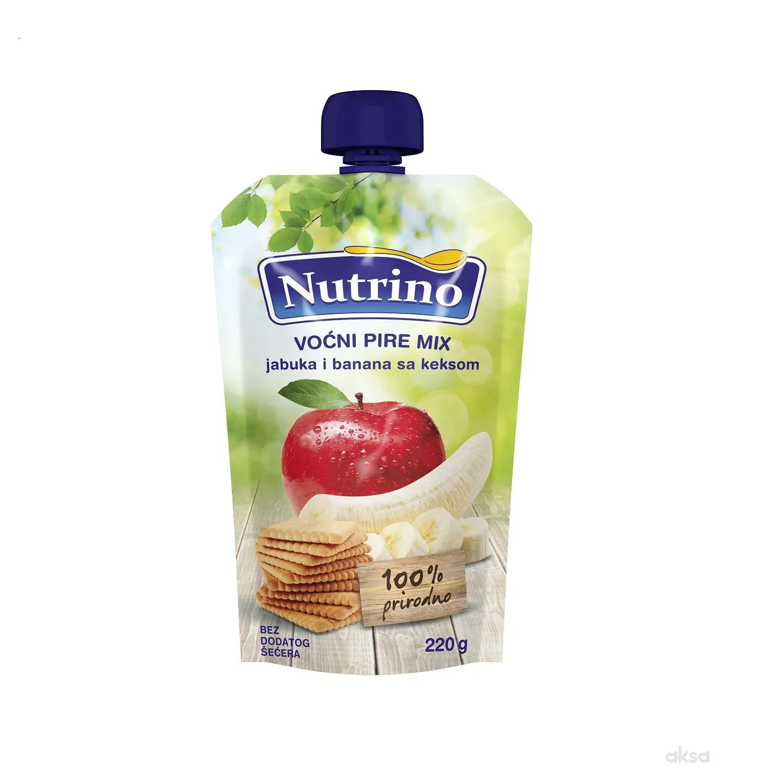Nutrino pouchers mix jabuka i banana sa keksom 220g 