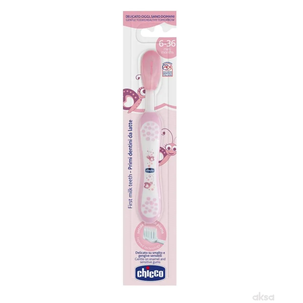 Chicco bm četkica za zube roze od 6 mjeseci
