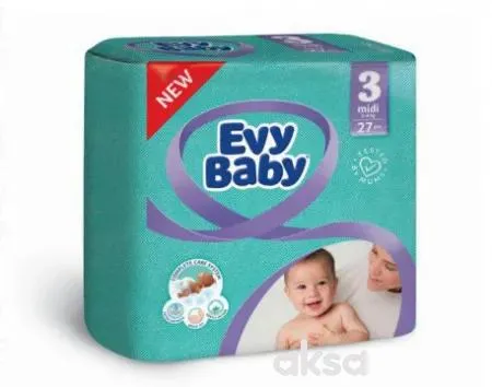 Evybaby pelene standard 3 Midi 27 kom NOVO 