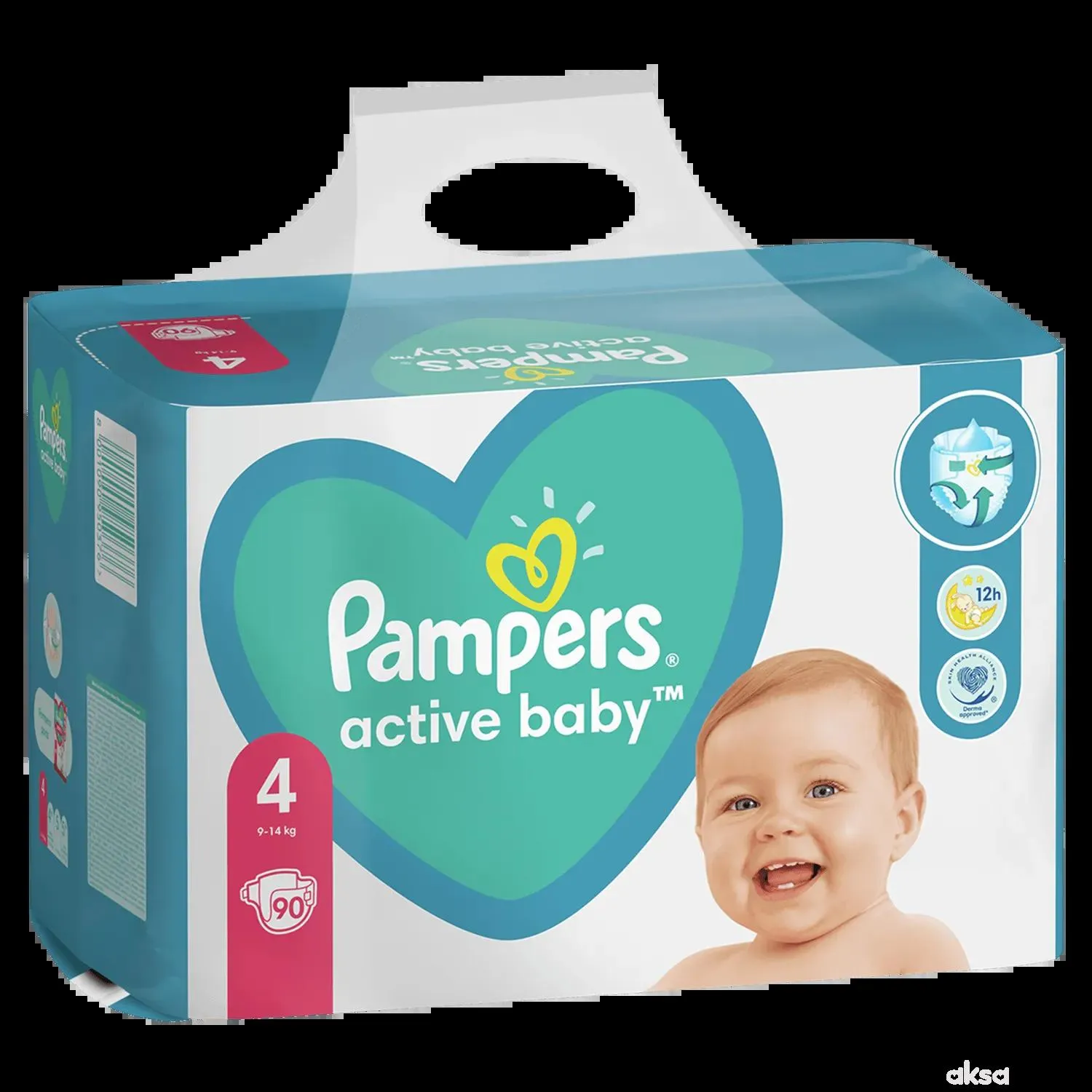Pampers pelene active baby bag 4 maxi 9-14kg 90kom