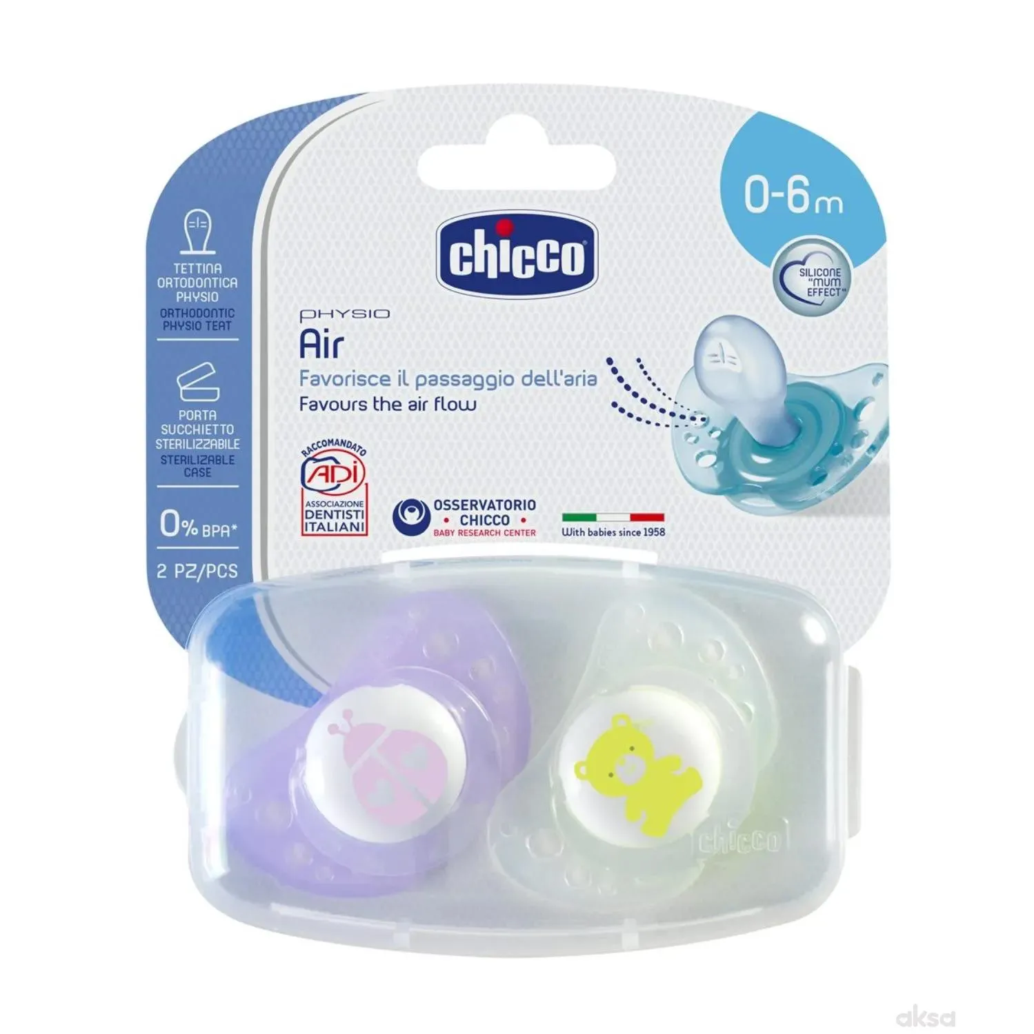 Chicco cucla Giotto Physio Air sil. roze 0-6m, 2k 