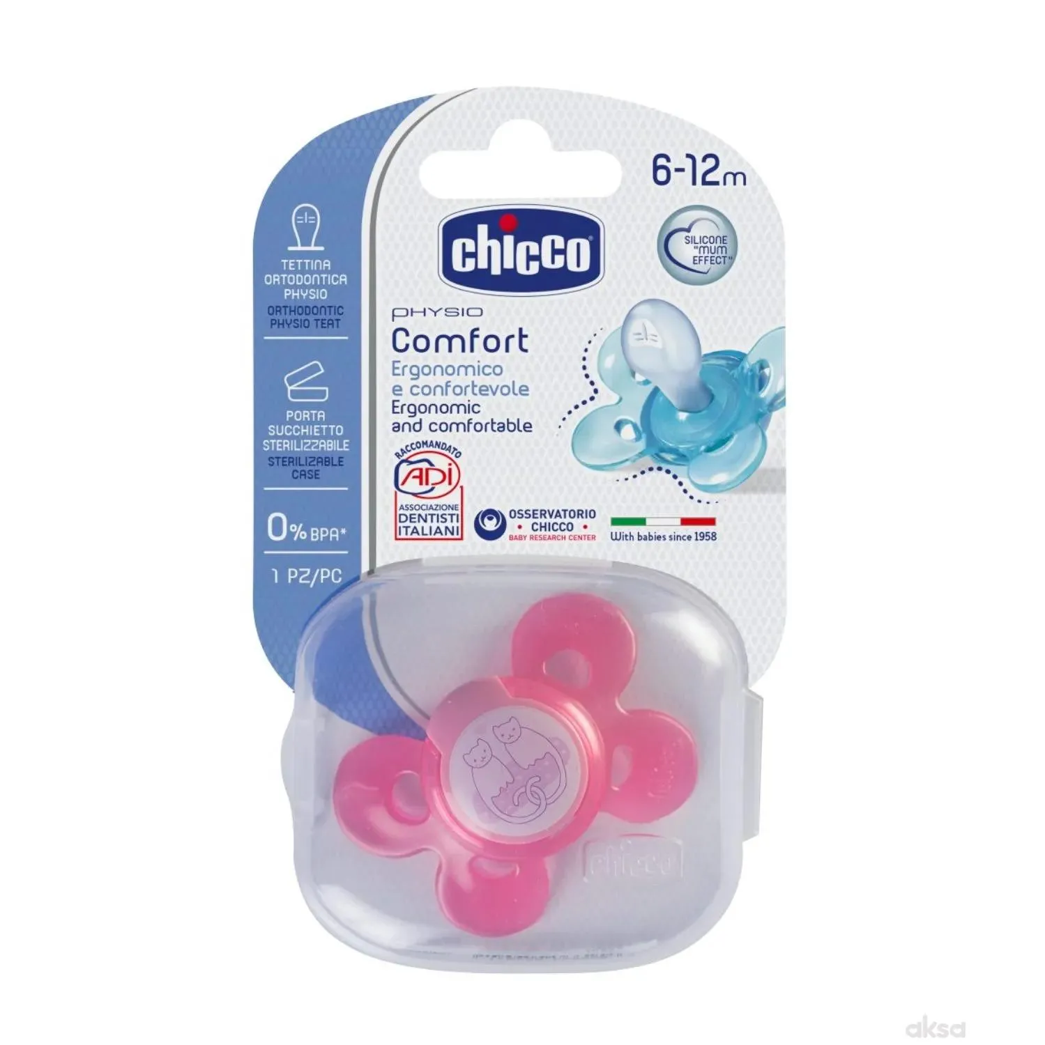 Chicco cucla Giotto Comfort sil. 6m+, kutija, roze