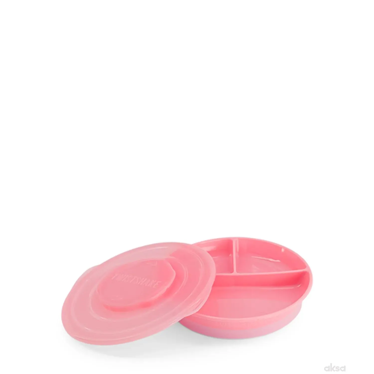 TS tanjir podeljeni 6m+ pastelna roze 