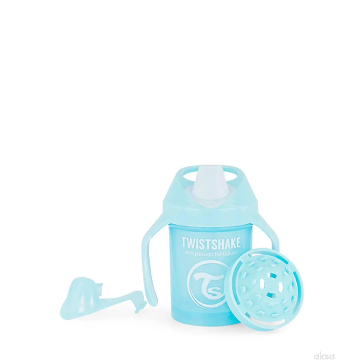 TS čaša sa ručkom Mini Cup 230ml 4m+ pastelna plava