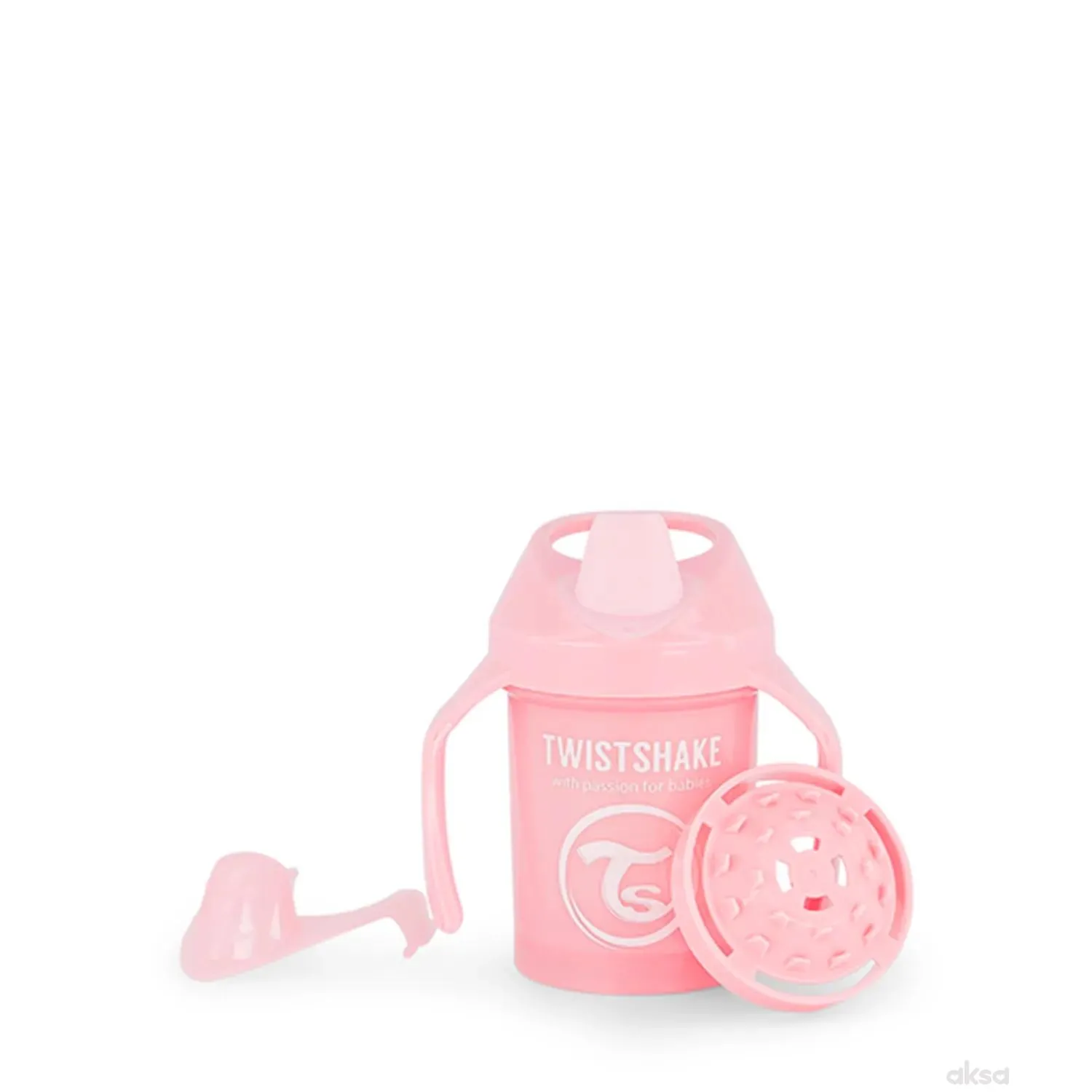 TS čaša sa ručkom Mini Cup 230ml 4m+ pastelna roze