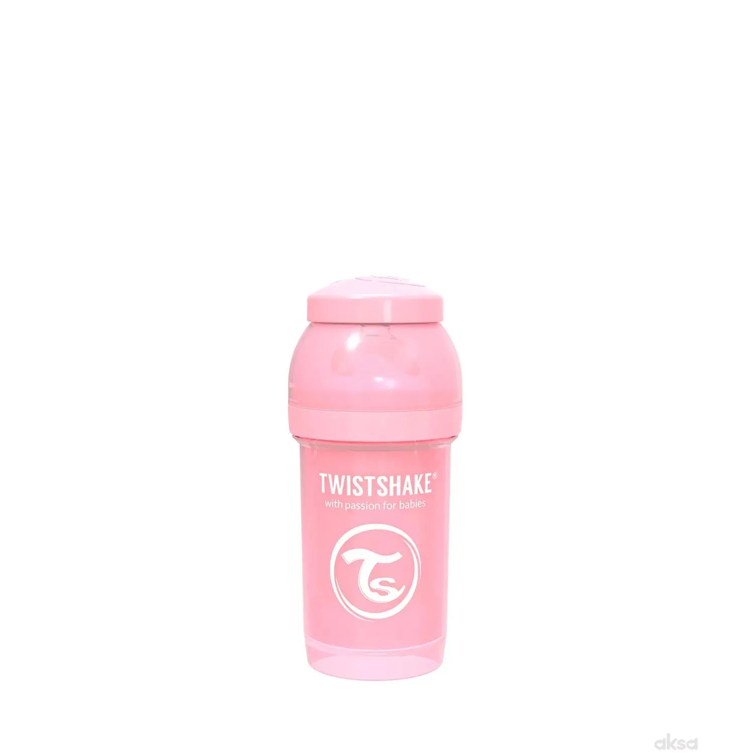 TS flašica anti-colic 180ml pastelna roze 