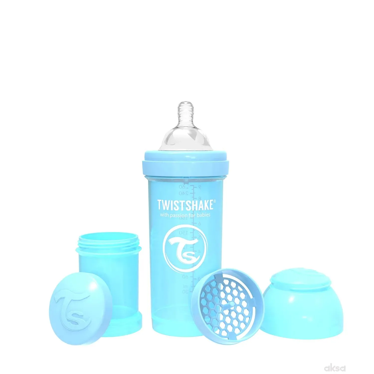 TS flašica anti-colic 260ml pastelno plava