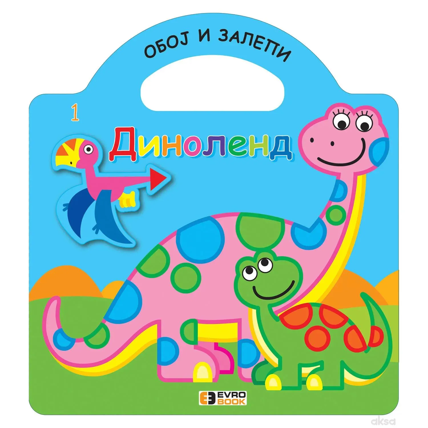 Evro Book DINOLEND1-4 - obojii i zalijepi