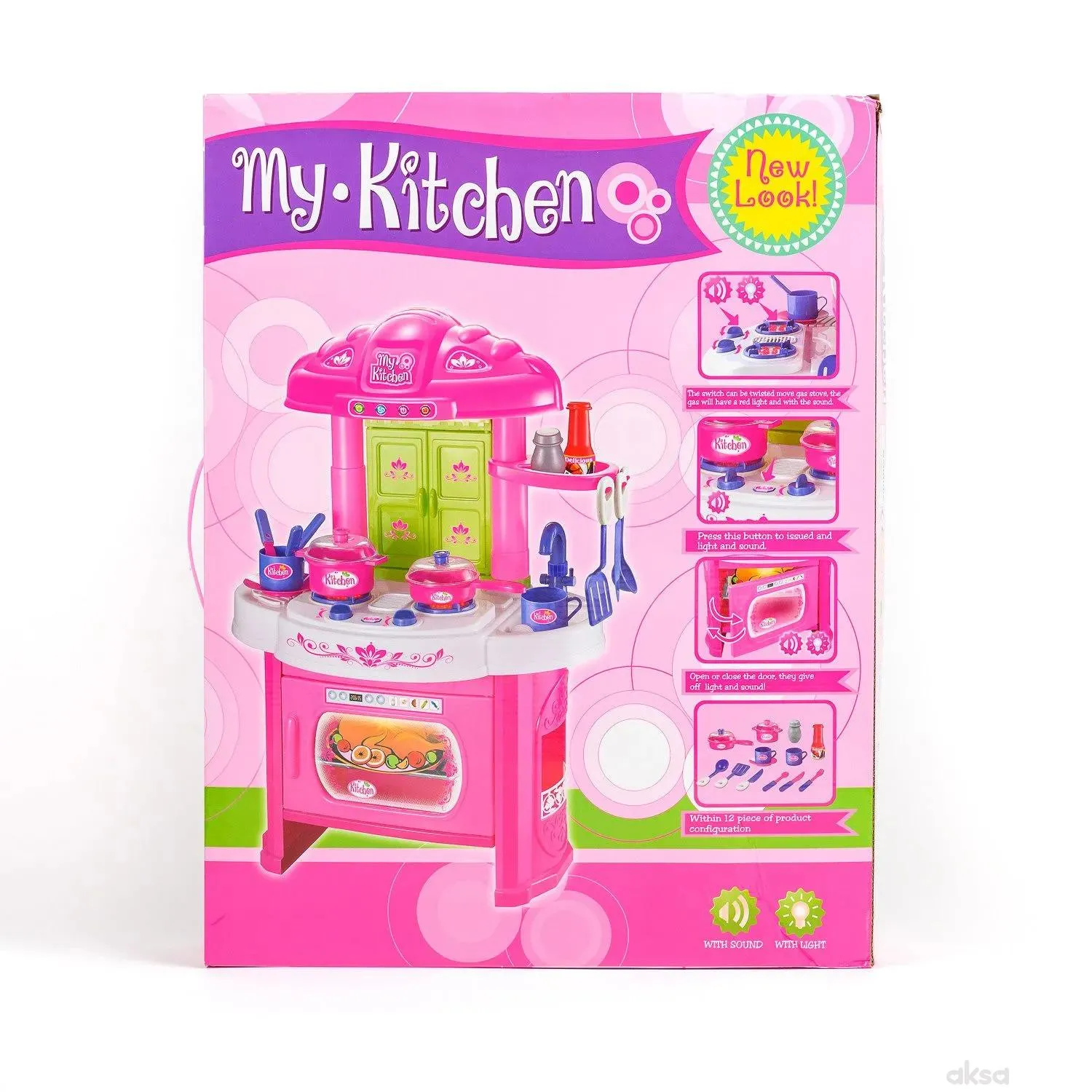 Qunsheng Toys, igračka kuhinja sa dodacima-roze
