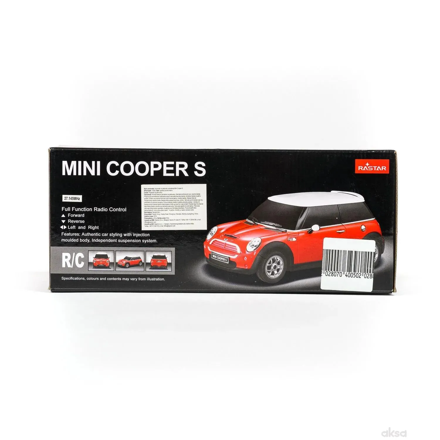 Rastar RC automobil Mini cooper S 1:24 - pla, crv