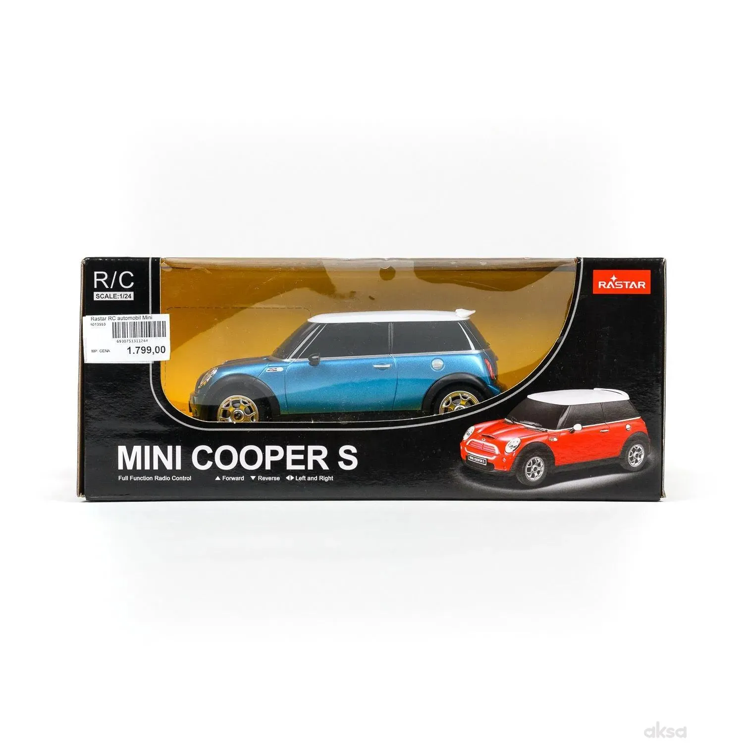 Rastar RC automobil Mini cooper S 1:24 - pla, crv