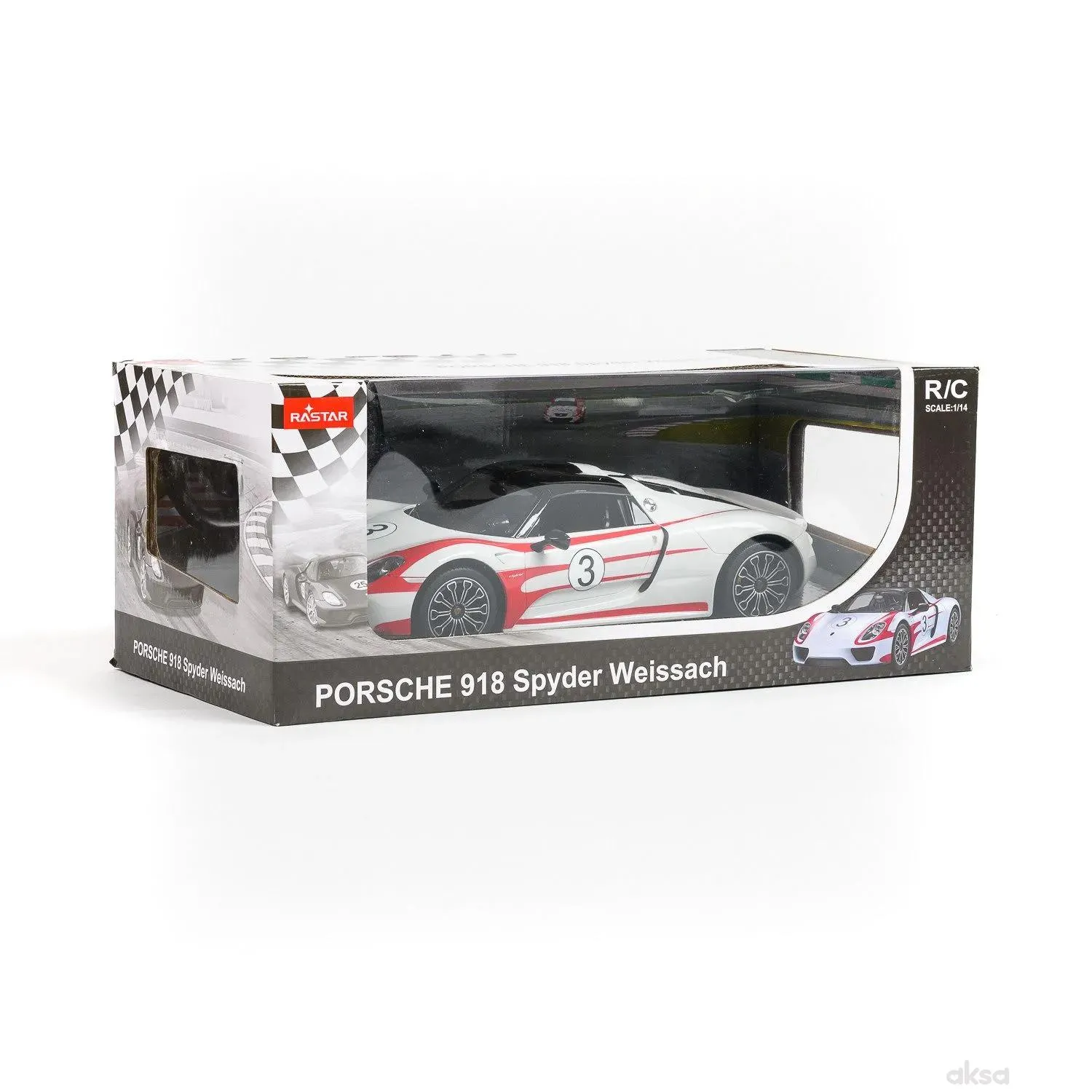 Rastar RC auto Porshe 918 Spyder 1:14 - crn, bel
