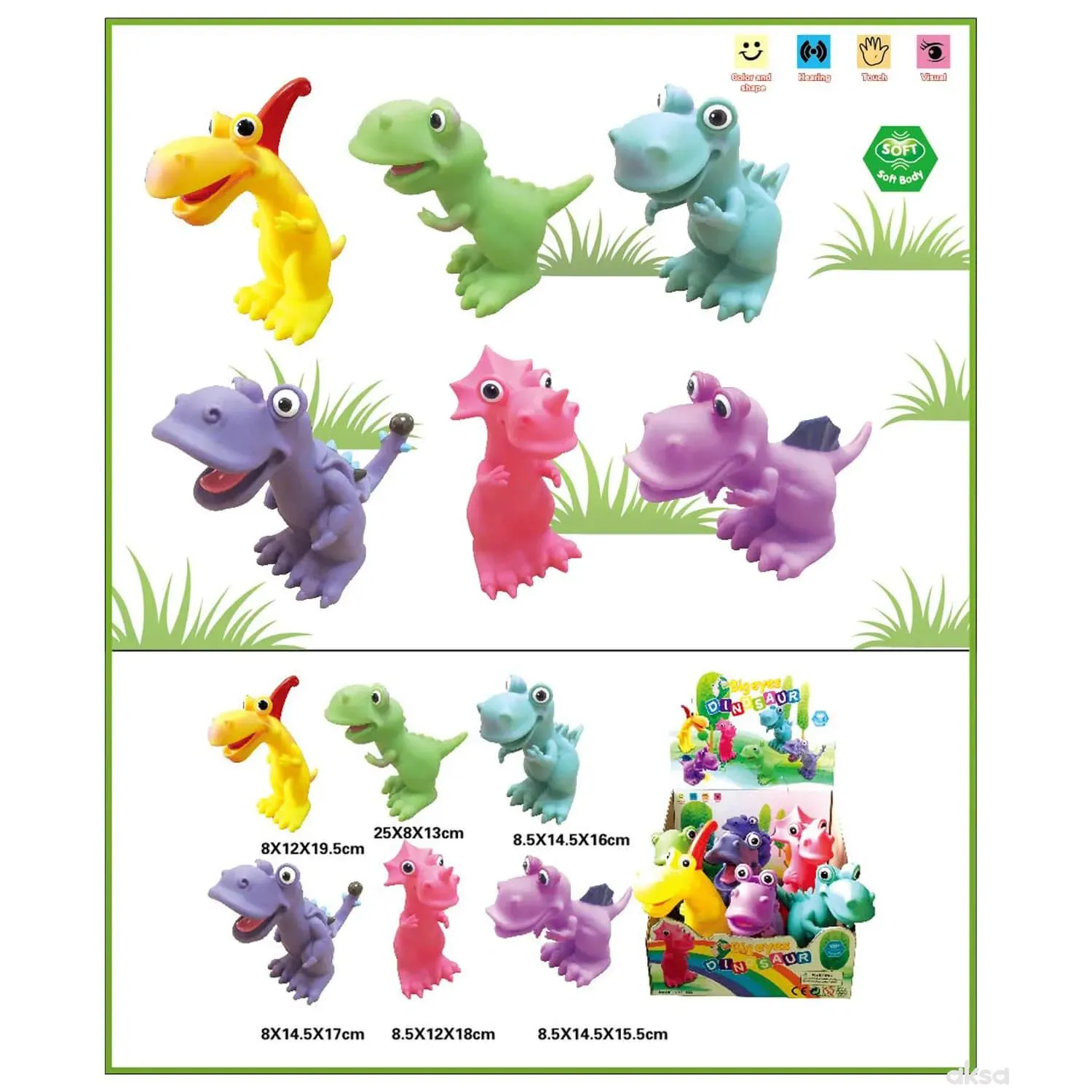 Hk Mini igračka gumeni dinosaursi u displeju, 6 komada
