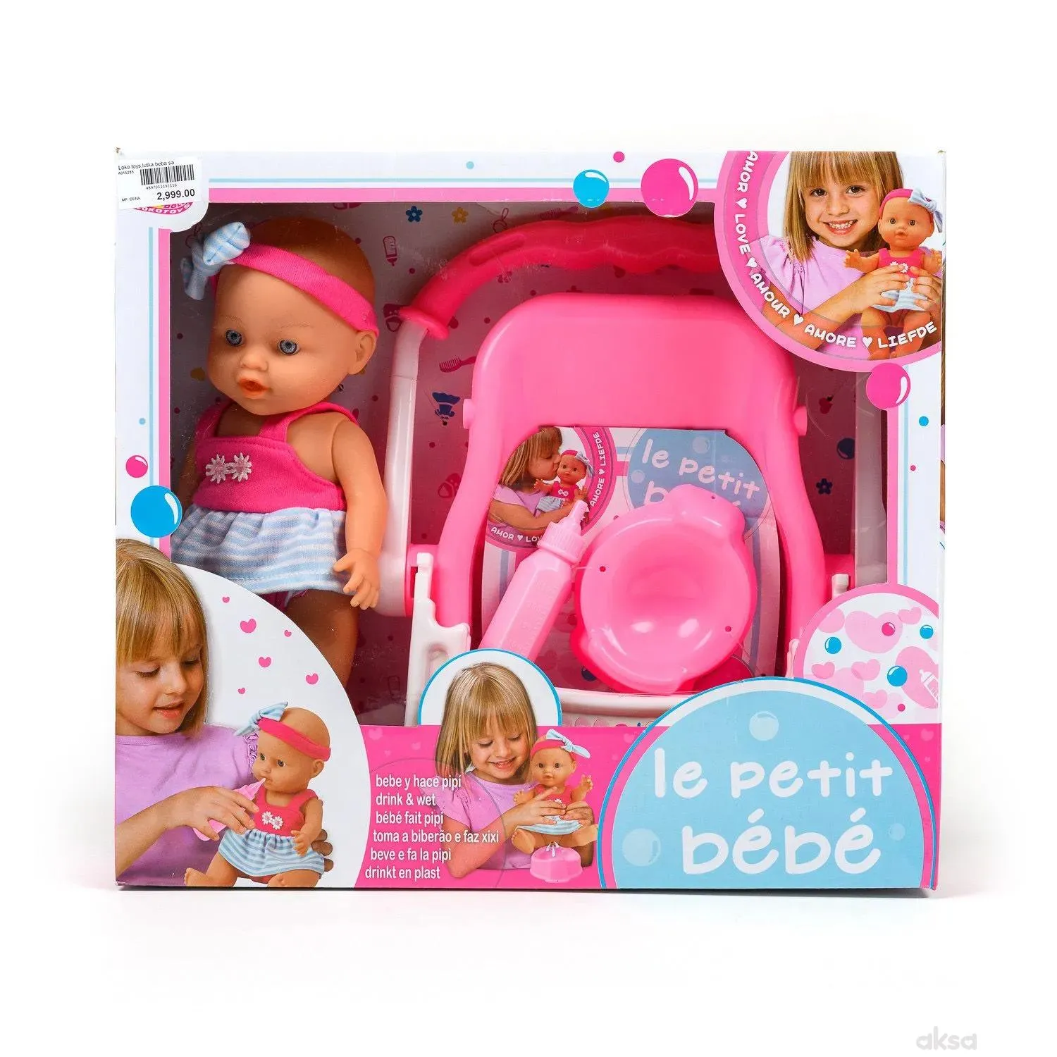 Loko toys,lutka beba sa sjedištem, 29cm