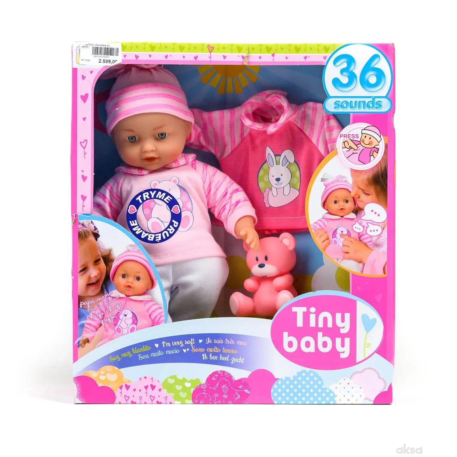 Loko toys,lutka beba sa funkcijama sa odjećom, 30cm