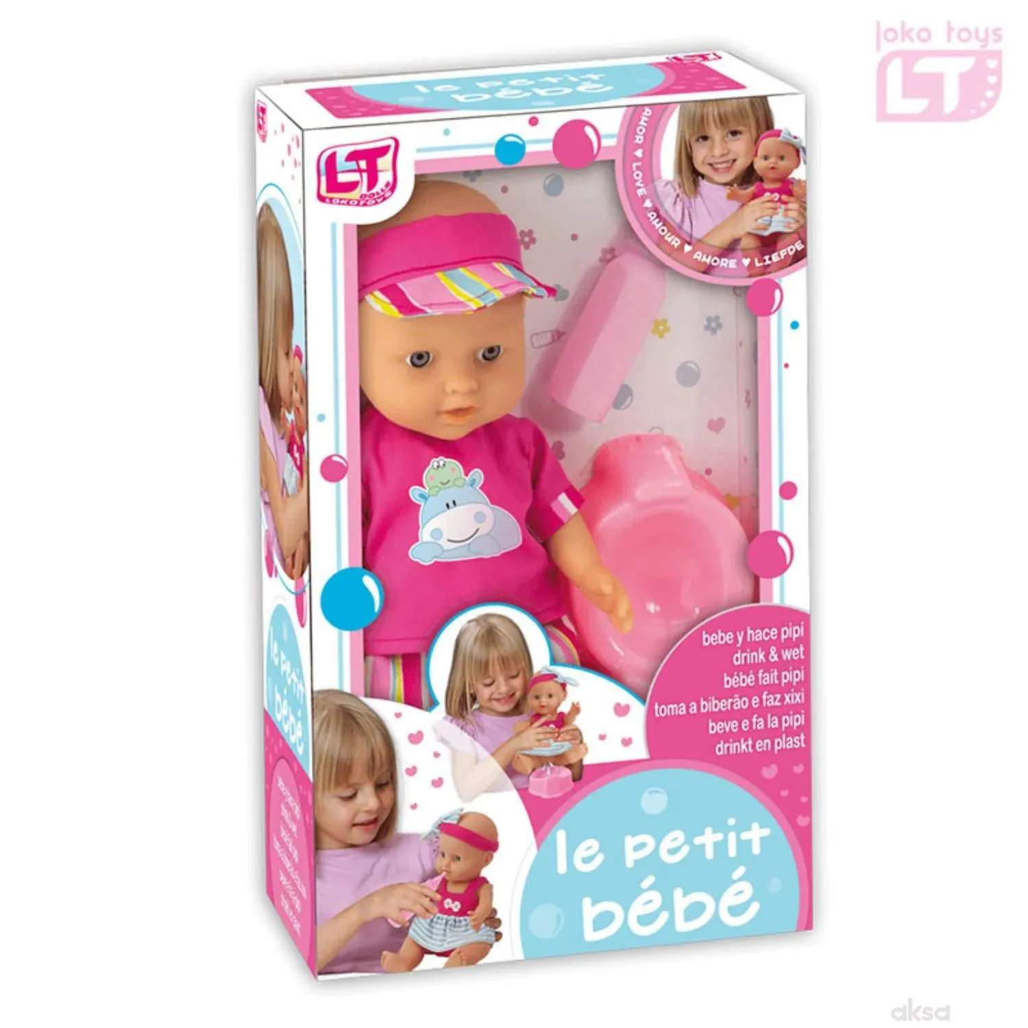 Loko toys,lutka beba koja pije i piški , 29 cm