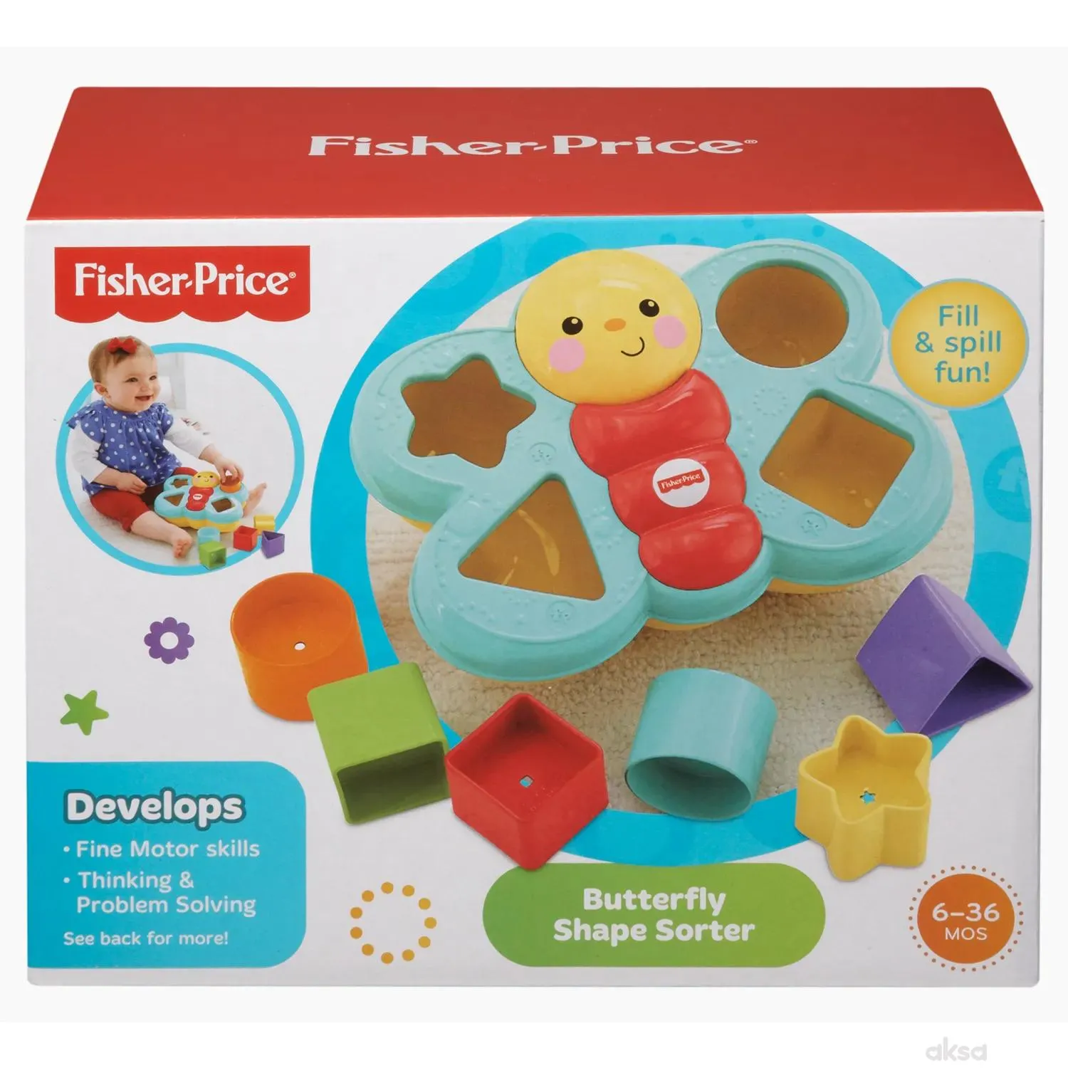 Fisher Price leptir sa oblicima za slaganje