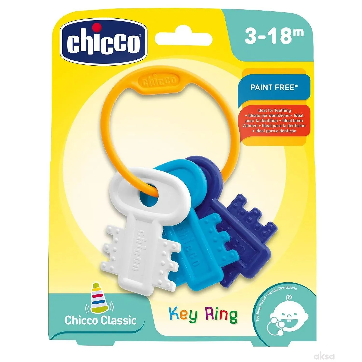 Chicco zvečka glodalica Privjesak za ključeve plavi 