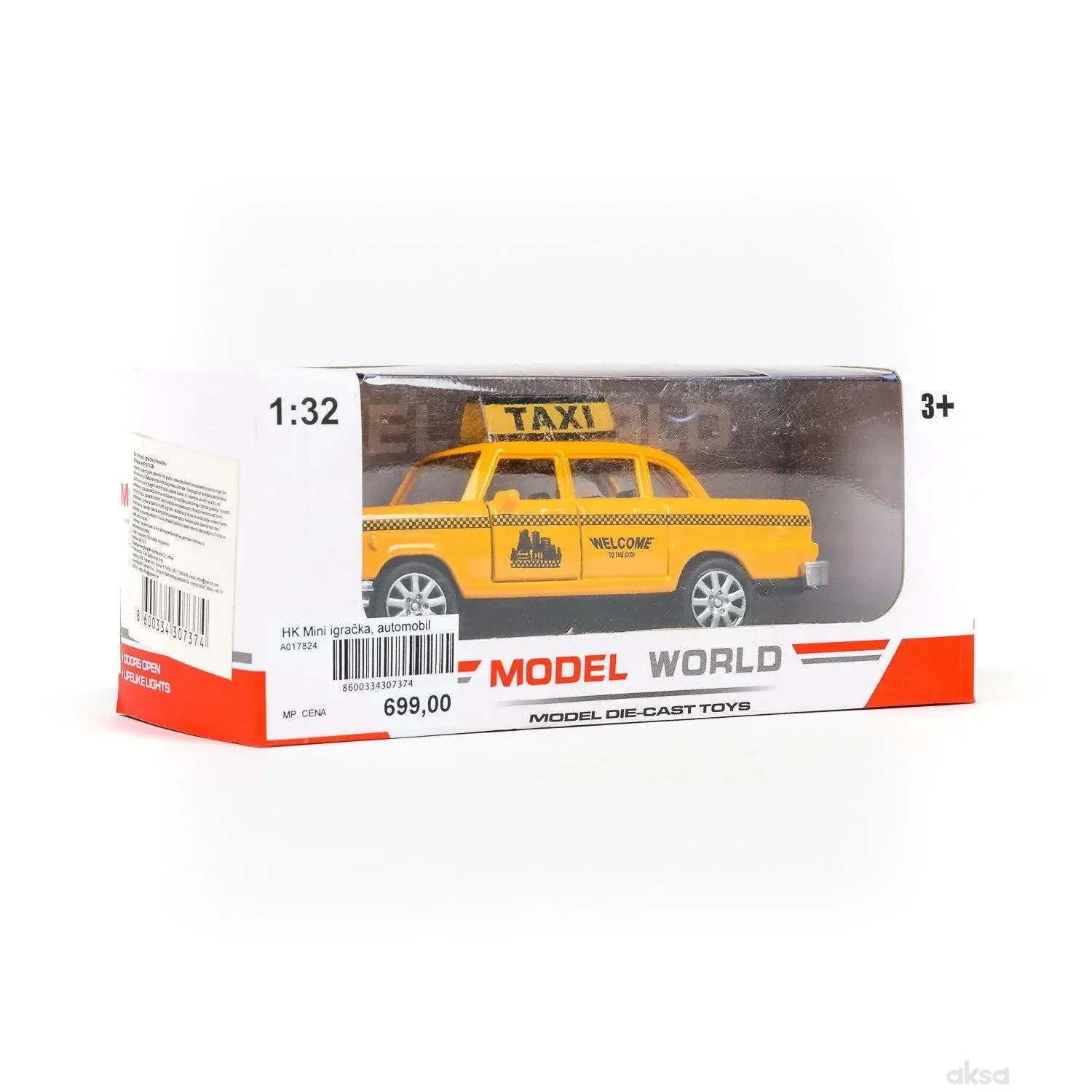 HK Mini igračka, automobil 1:32 - taxi 