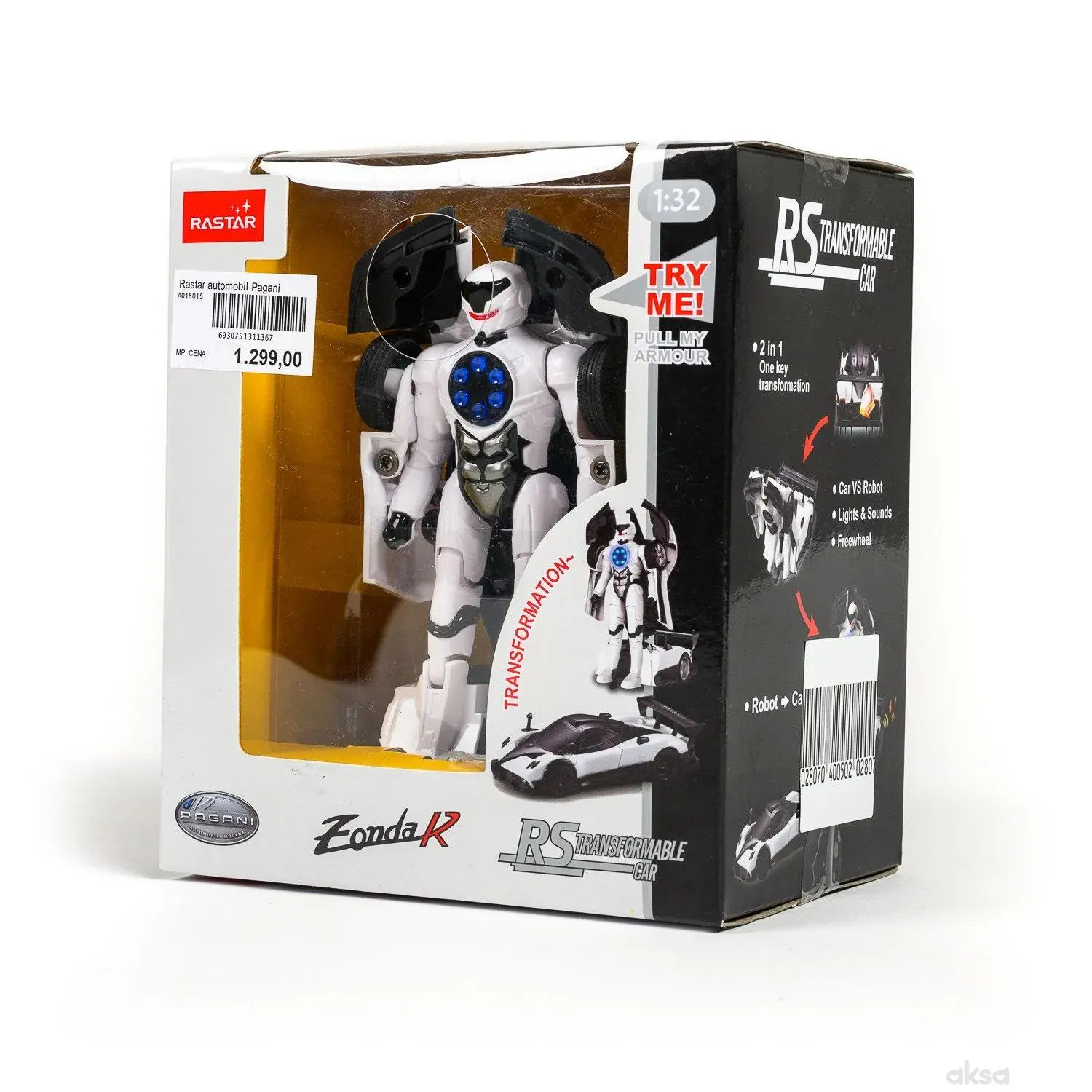 Rastar automobil Pagani Zonda R Transformable 1/32