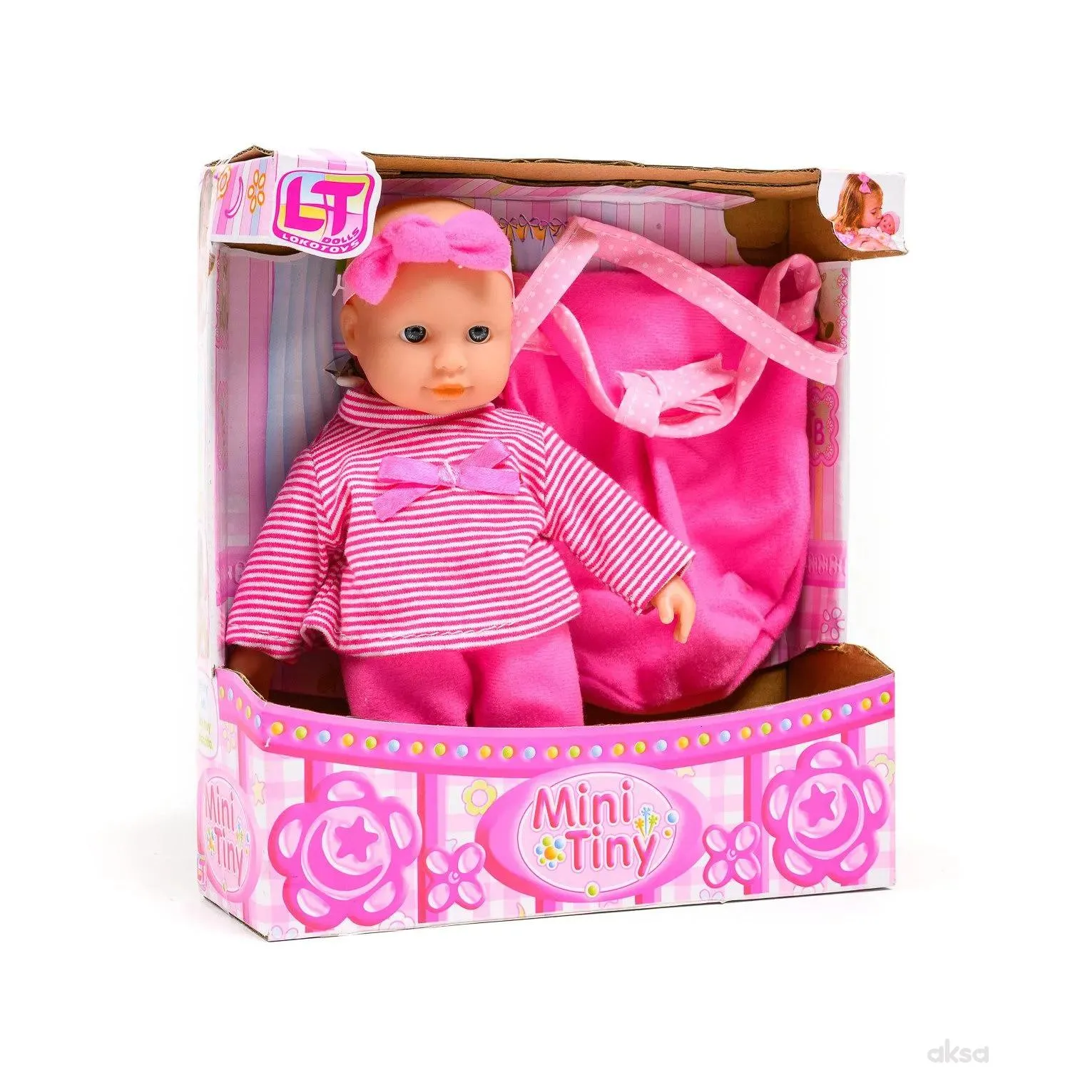 Loko toys, lutka beba, mini sa mašnicom, 20 cm