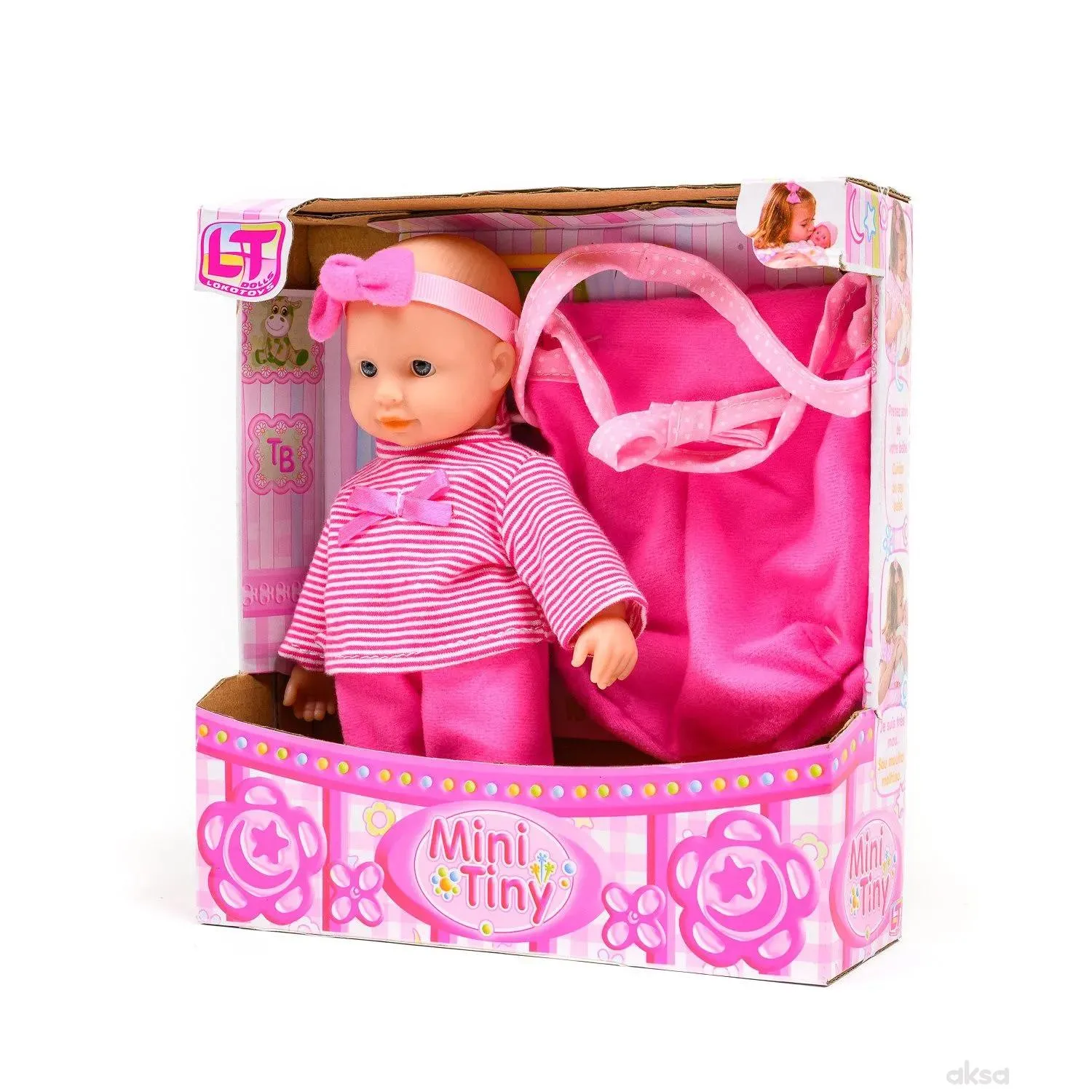 Loko toys, lutka beba, mini sa mašnicom, 20 cm