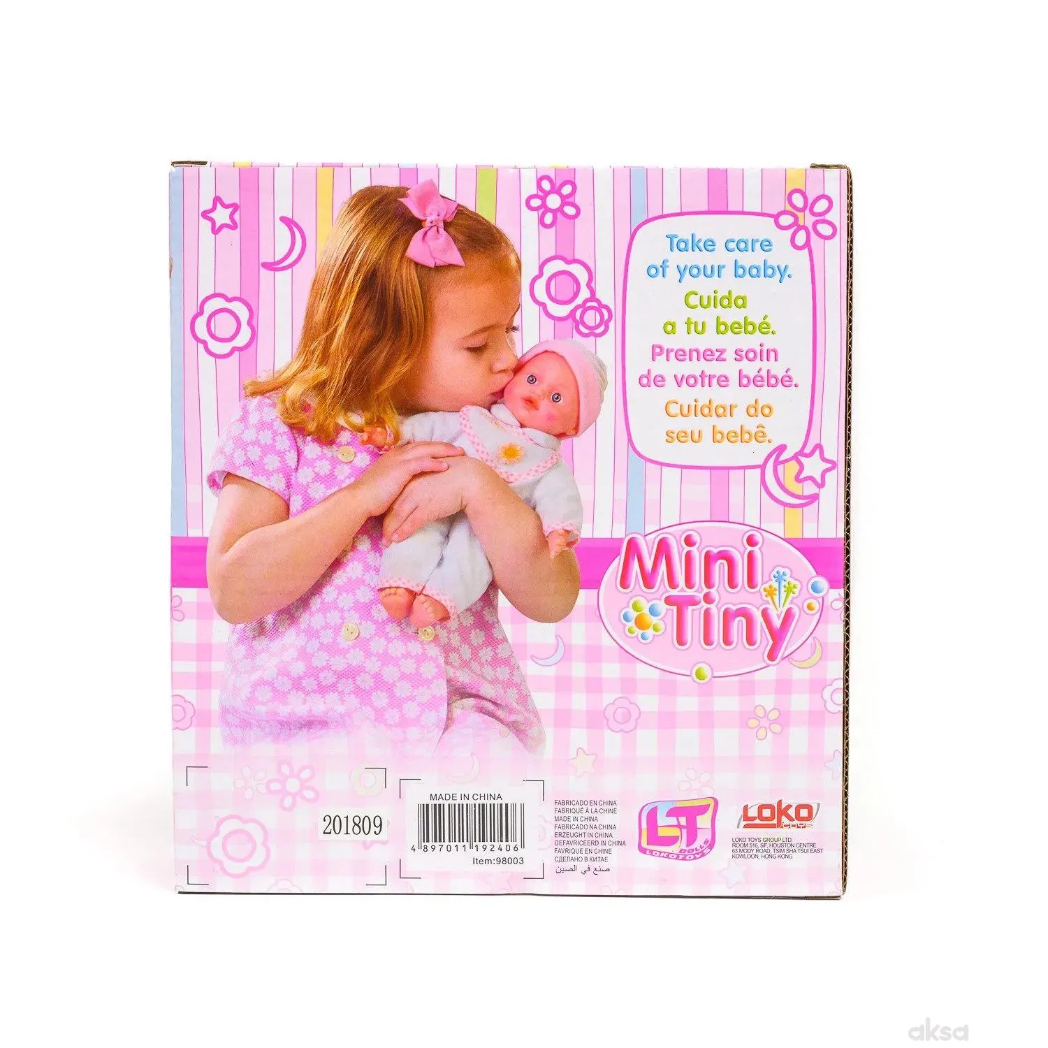 Loko toys, lutka beba, mini sa mašnicom, 20 cm