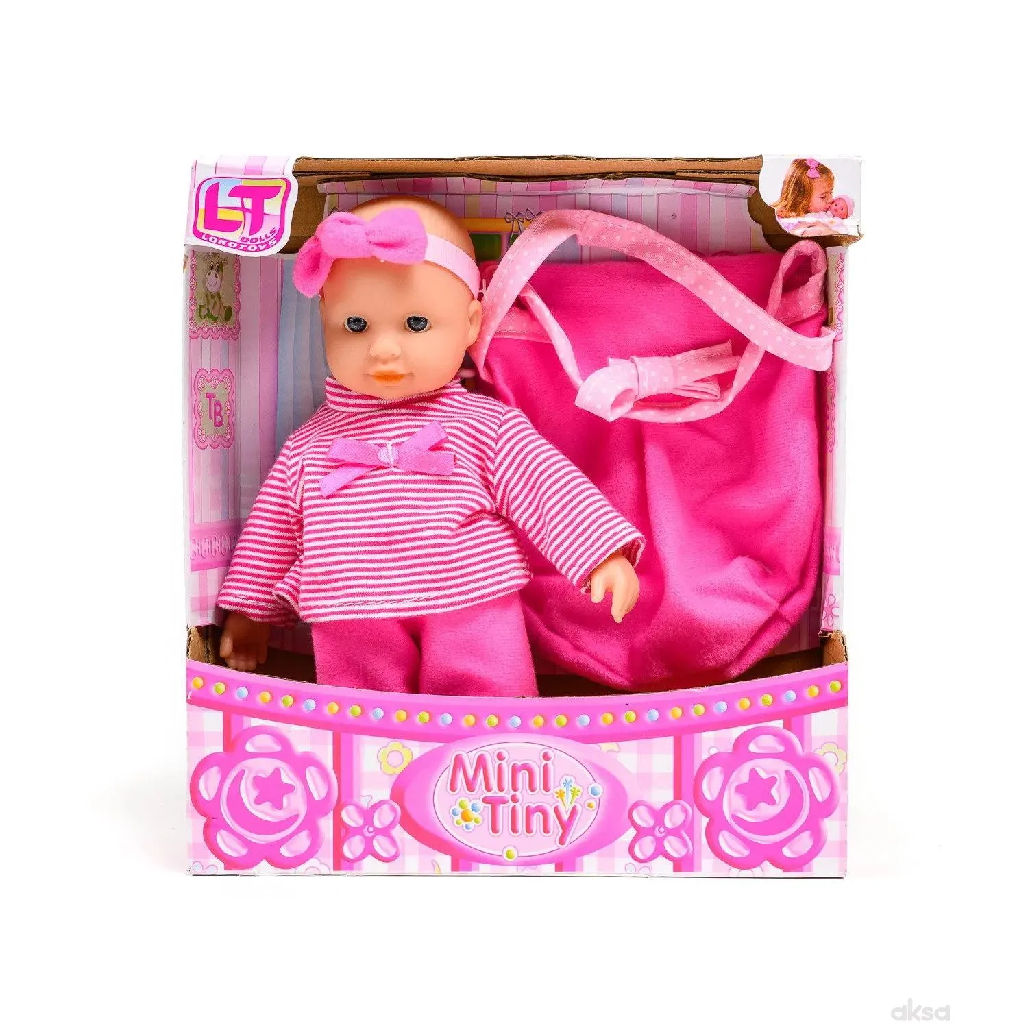 Loko toys, lutka beba, mini sa mašnicom, 20 cm