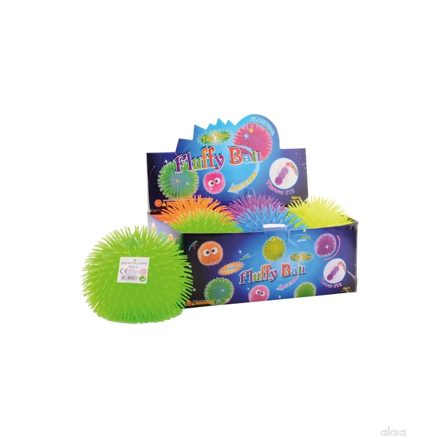 Lopta cupava Fluffy ball 23cm 6ASS display 6pcs