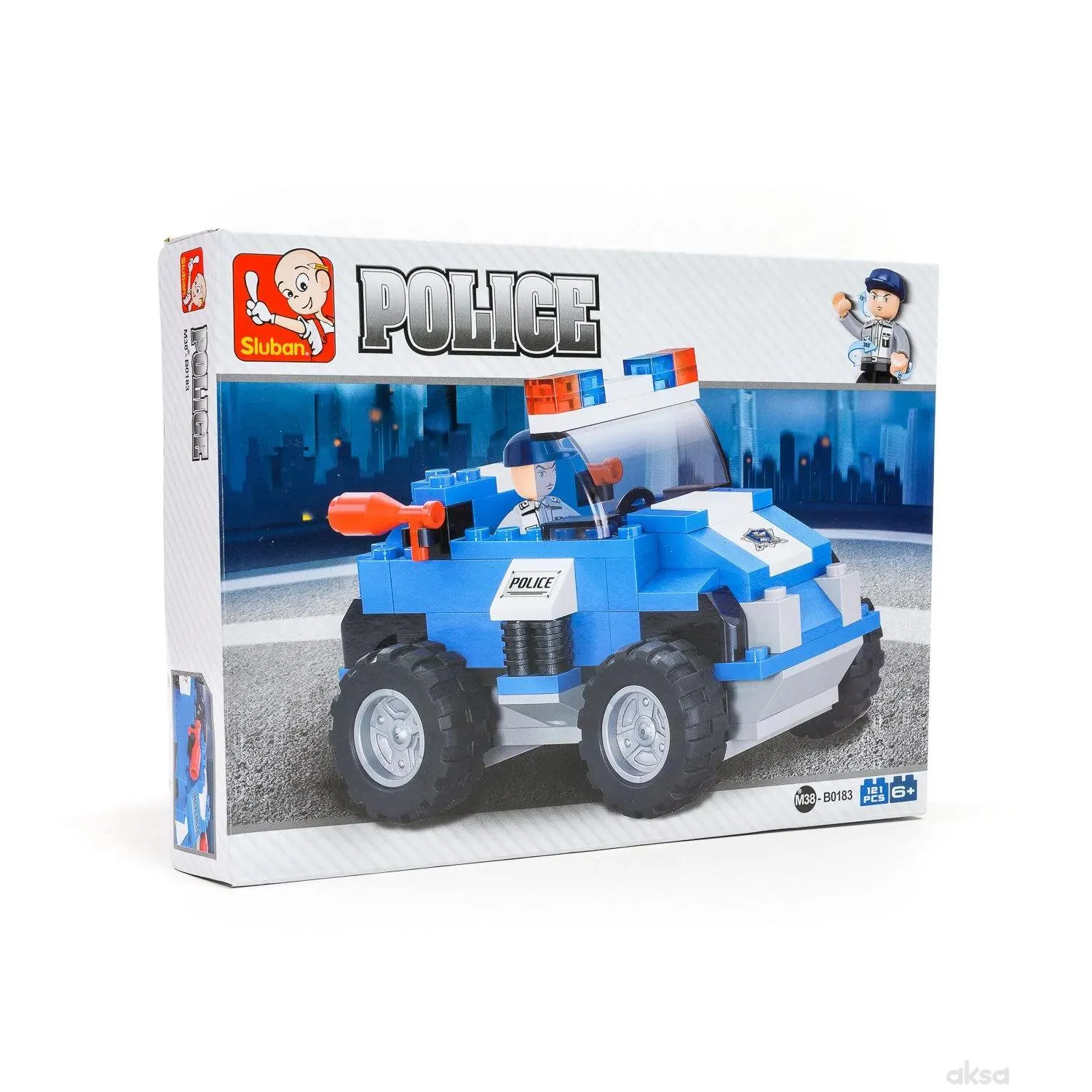 Sluban kocke, policijski autić, 121 kom