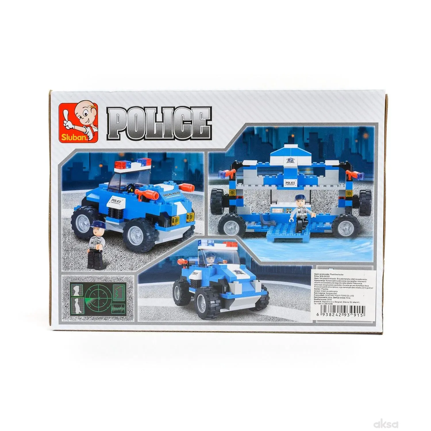 Sluban kocke, policijski autić, 121 kom