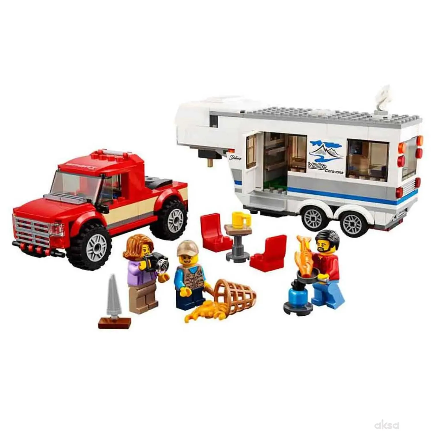 Lego city pickup and caravan 