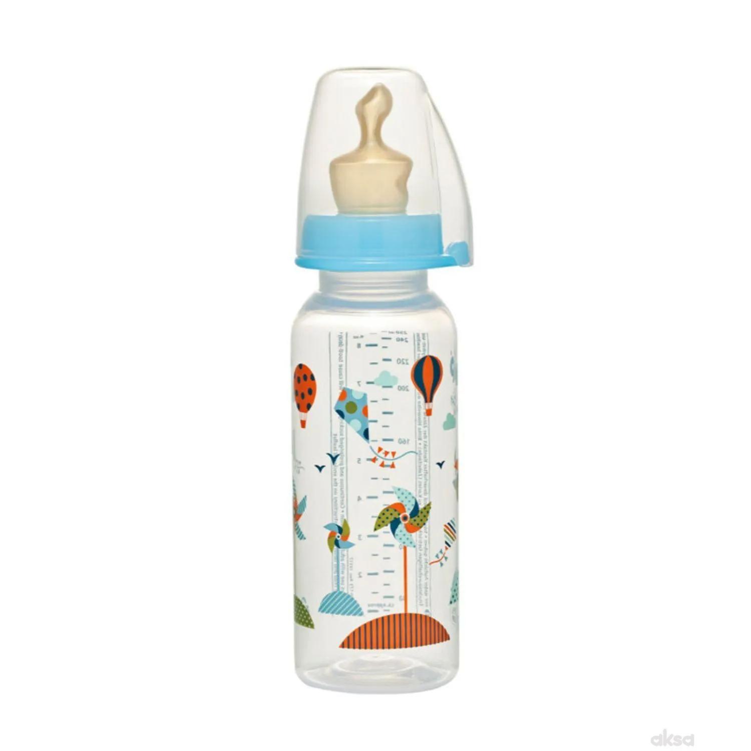 Nip PP flašica Family Boy 250 ml sa kaučuk cuclom za mlijeko 6+ 