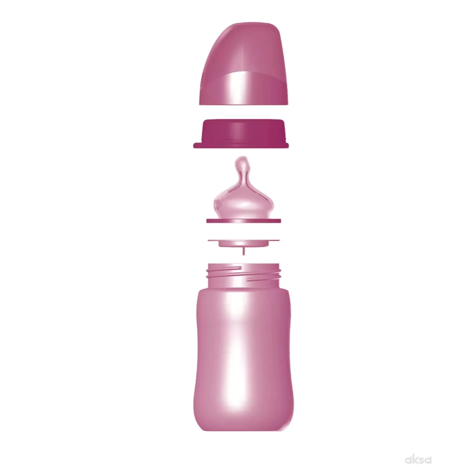 Nip flašica sa širokim otvorom Trendy Girl 260ml, silikonska cucla, 0m