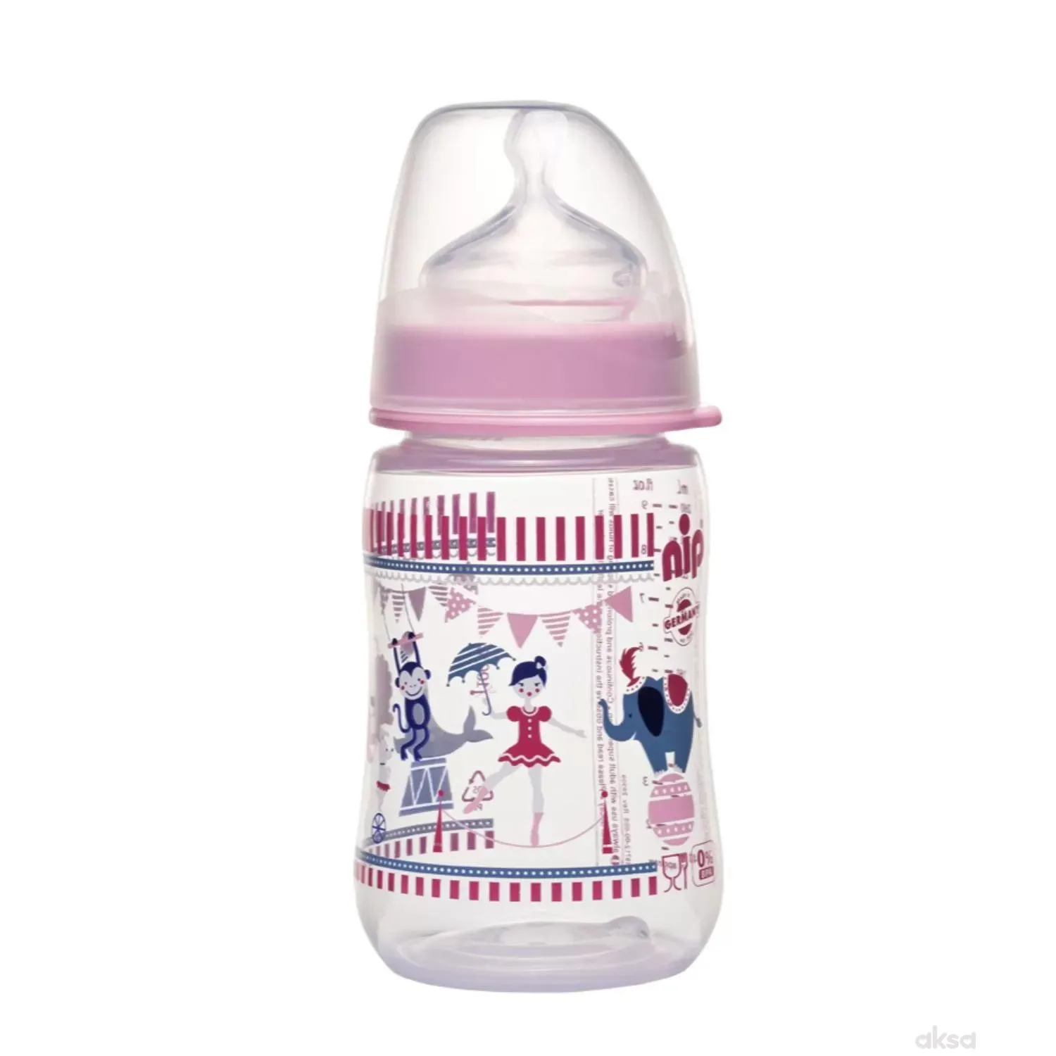 Nip flašica sa širokim otvorom Trendy Girl 260ml, silikonska cucla, 0m