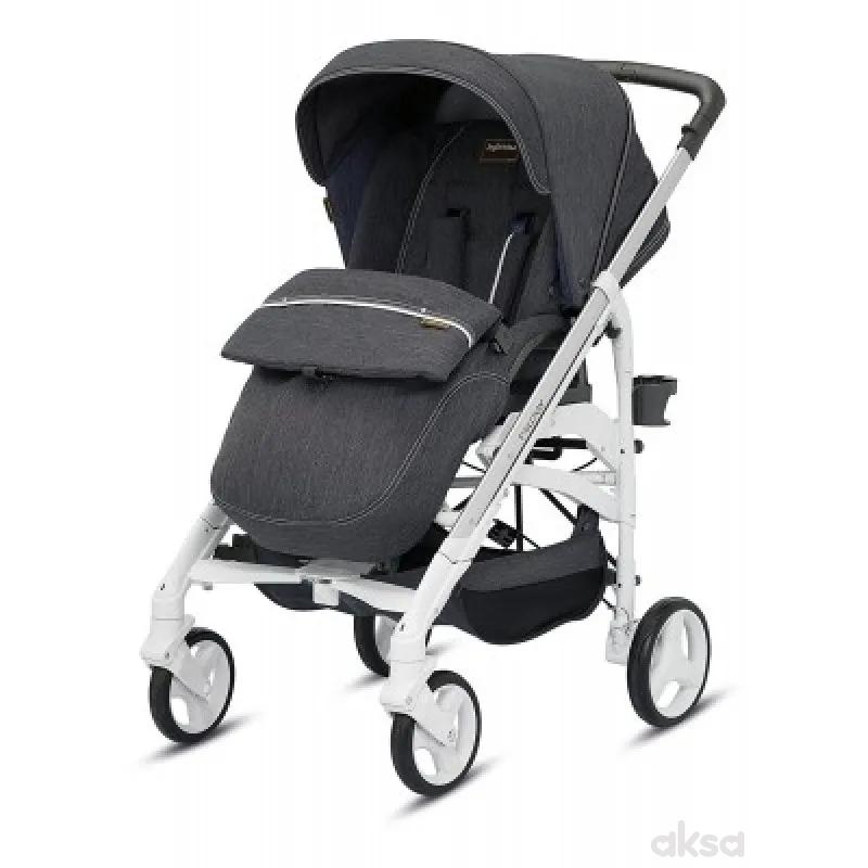 Inglesina kolica za bebe Trilogy, sa jednom ručkom, beli ram, denim 