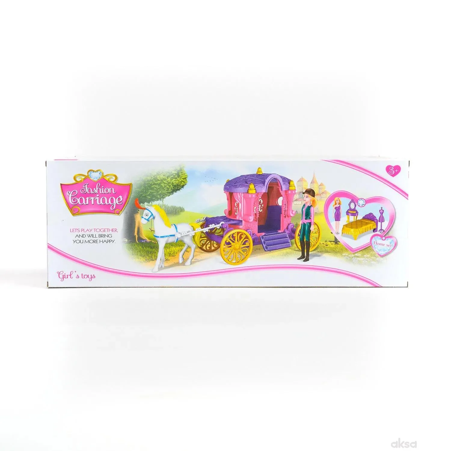 Qunsheng Toys, igračka lutka sa kočijom roz 