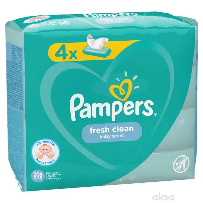 Pampers baby vlažne maramice fresh 4x52kom 