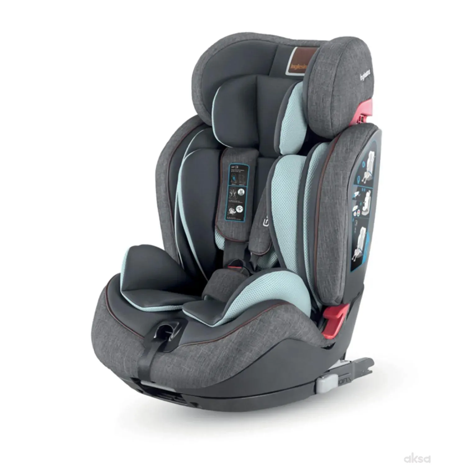 Inglesina a.s. Gemino i-Fix 1/2/3 9-36 kg Grey 