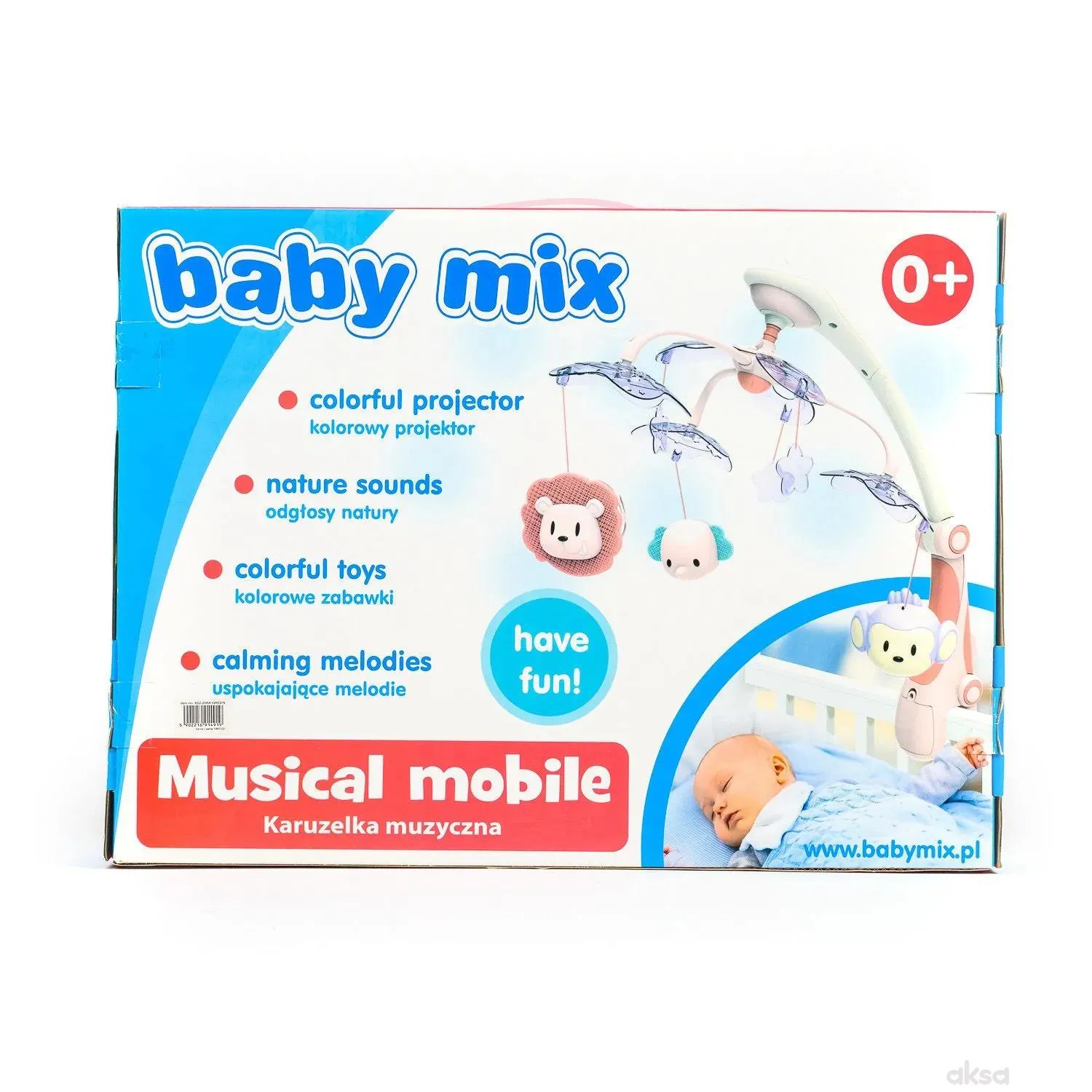 Baby Mix muzička vrteška vesele životinjice zelena