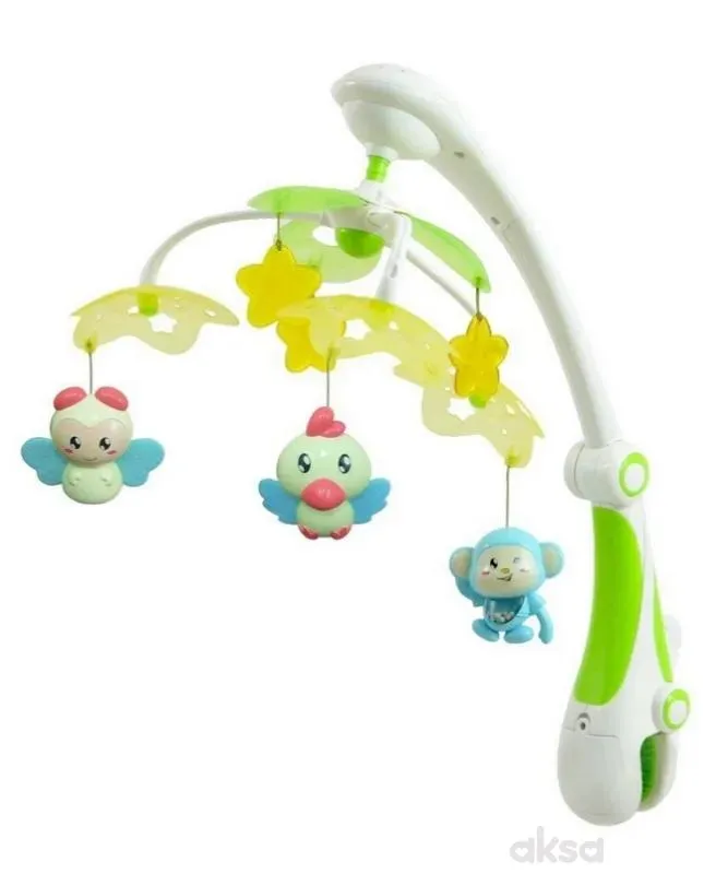 Baby Mix muzička vrteška vesele životinjice zelena
