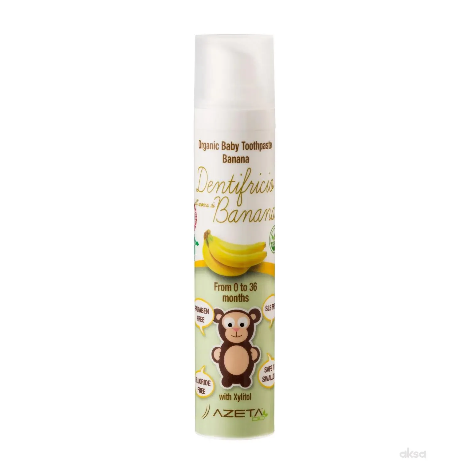 Azeta Bio organska pasta za zube banana 0-36M 50ml